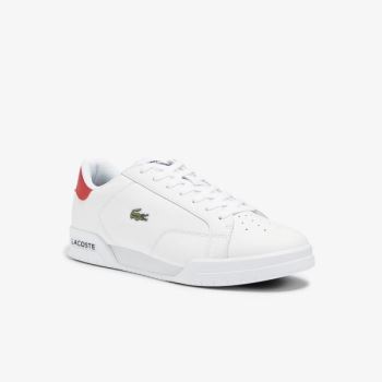 Lacoste Twin Serve Leather Colour-Pop Sneakers - Tenisky Pánské Bílé / Béžový | CZ-ecQqww